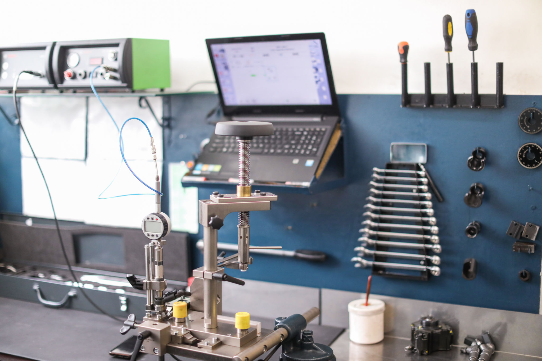 Diesel engine testing station.